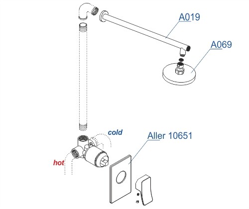 WasserKRAFT A12669 душевая система скрытый монтаж хром