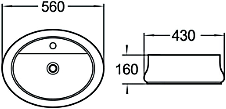 SantiLine SL-1071 раковина накладная 56 см