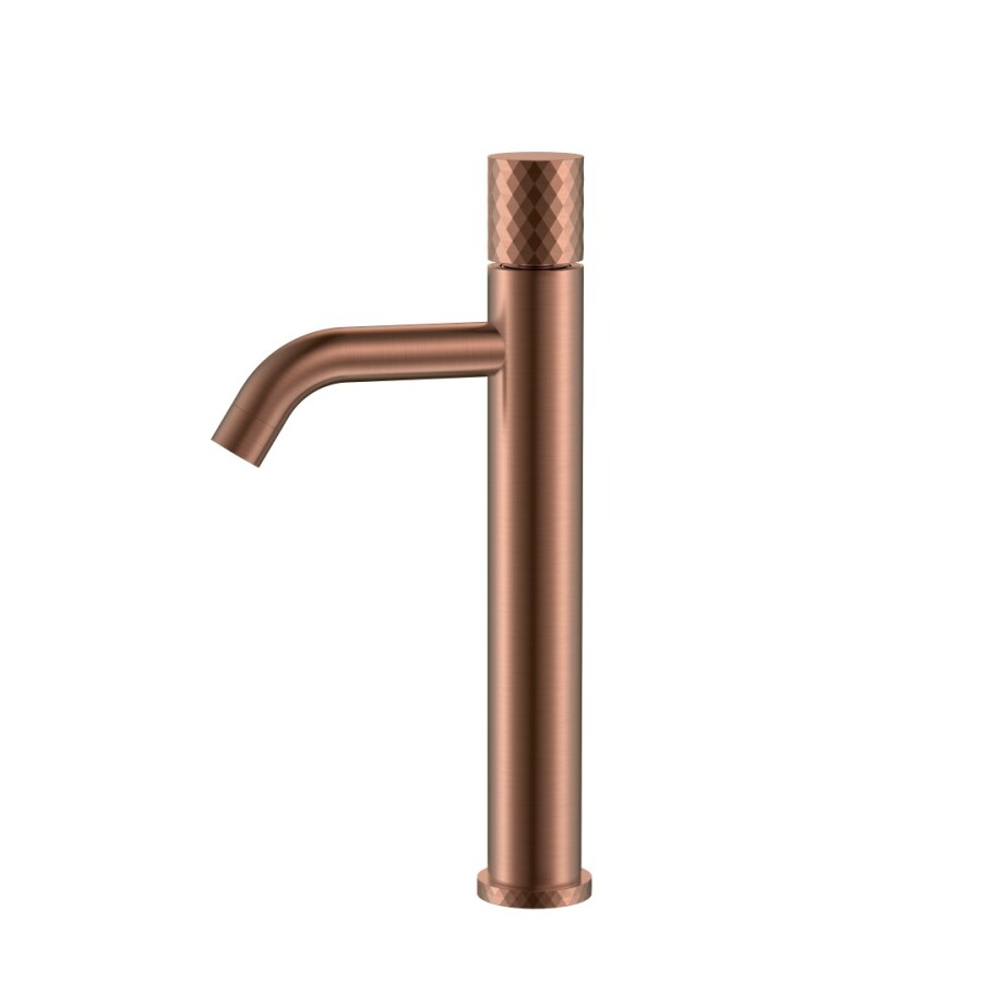Смеситель для раковины высокий Boheme Stick ручка Diamond Copper Brushed 122-CB