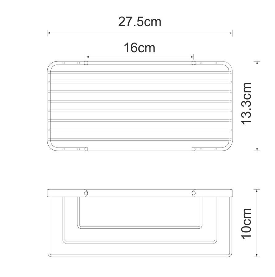 WasserKRAFT K-711WHITE Полка металлическая белый