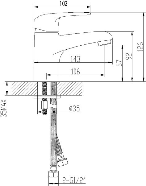 Lemark Pramen LM3306C смеситель для раковины 35 мм