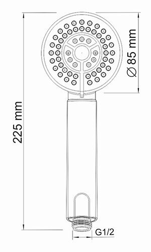 WasserKRAFT A035 ручной душ хром