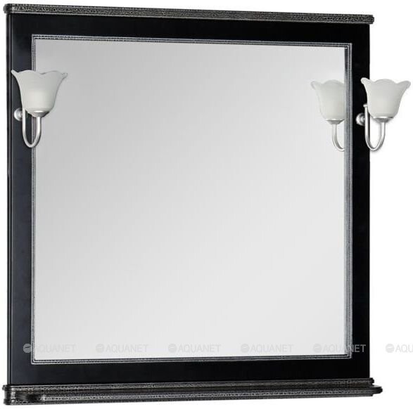 Зеркальное полотно Aquanet Валенса 100*100 черный краколет/серебро 00180297