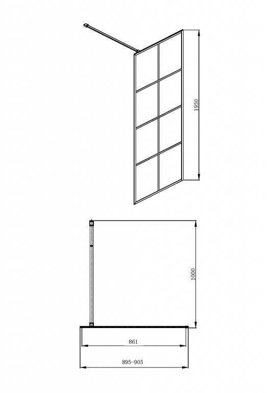 Bravat Blackline BG090.5413B душевая перегородка 90*195