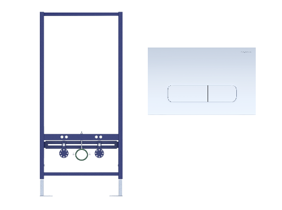 Aquatek Standart INSB-0000001 инсталляция для биде + кнопка KDI-0000013 белая