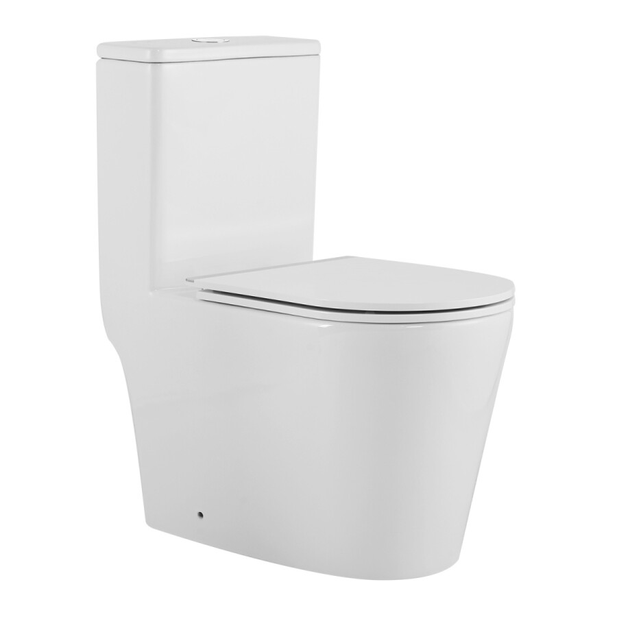 Унитаз-моноблок AZARIO Nimbus 360x680х813 безободковый, система слива "скрытое торнадо", в комплекте с быстросъемным сиденьем микролифт AZ-6080-AP