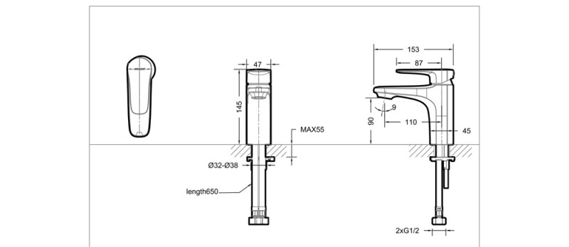 Bravat Source F1173218CP-ENG смеситель для раковины хром 35 мм