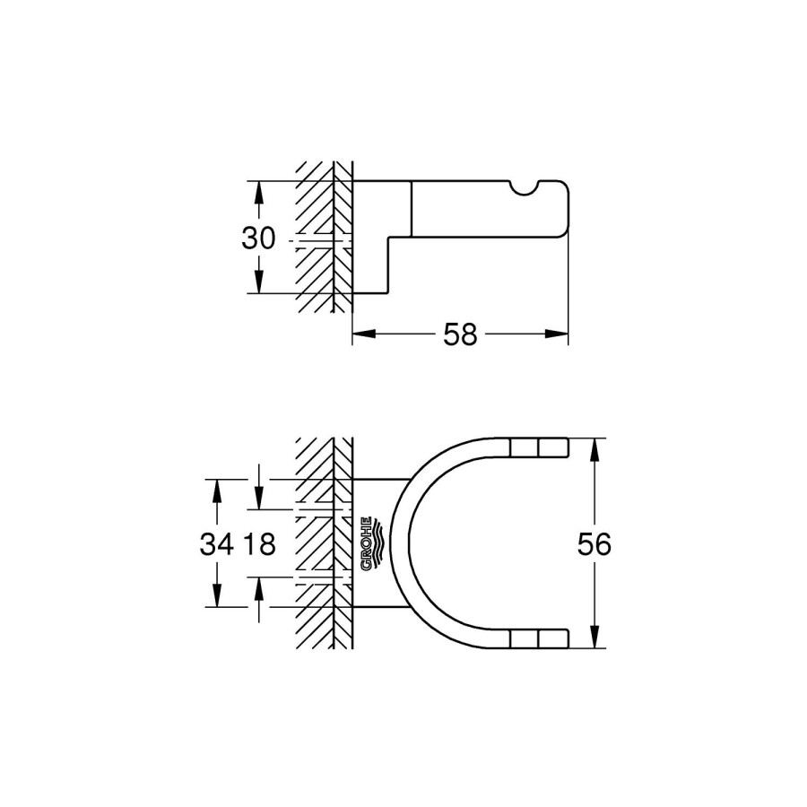 Grohe Selection 41049BE0 крючок двойной никель глянец