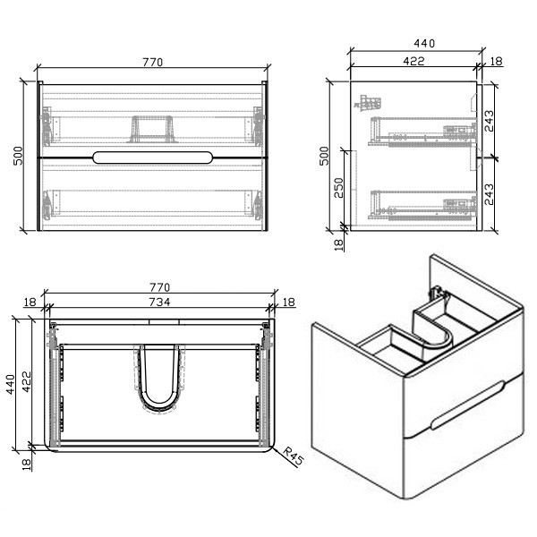 BelBagno LUXURY/SOFT-800-2C-SO-TL тумба под раковину подвесная