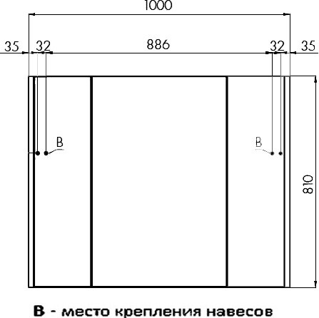 Зеркало-шкаф Акватон Беверли 100*81 1A237202BV010