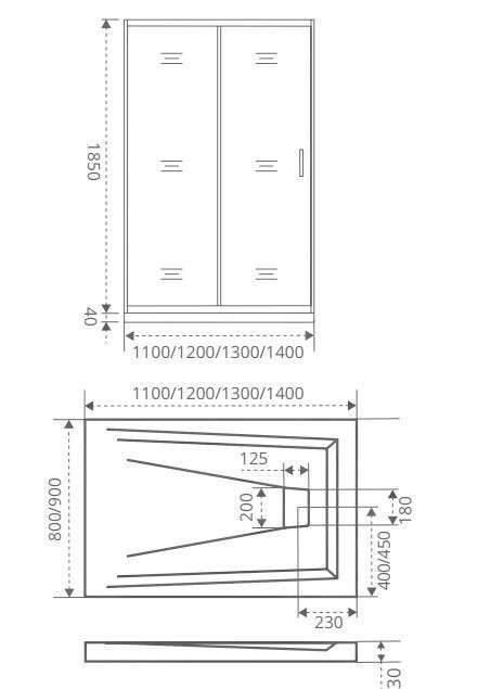 Bas JAZZE WTW-110-B-BR душевые двери 110*185 ДЖ00031