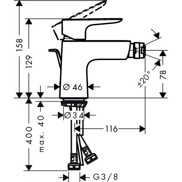 Hansgrohe Talis E 71720670 смеситель для биде