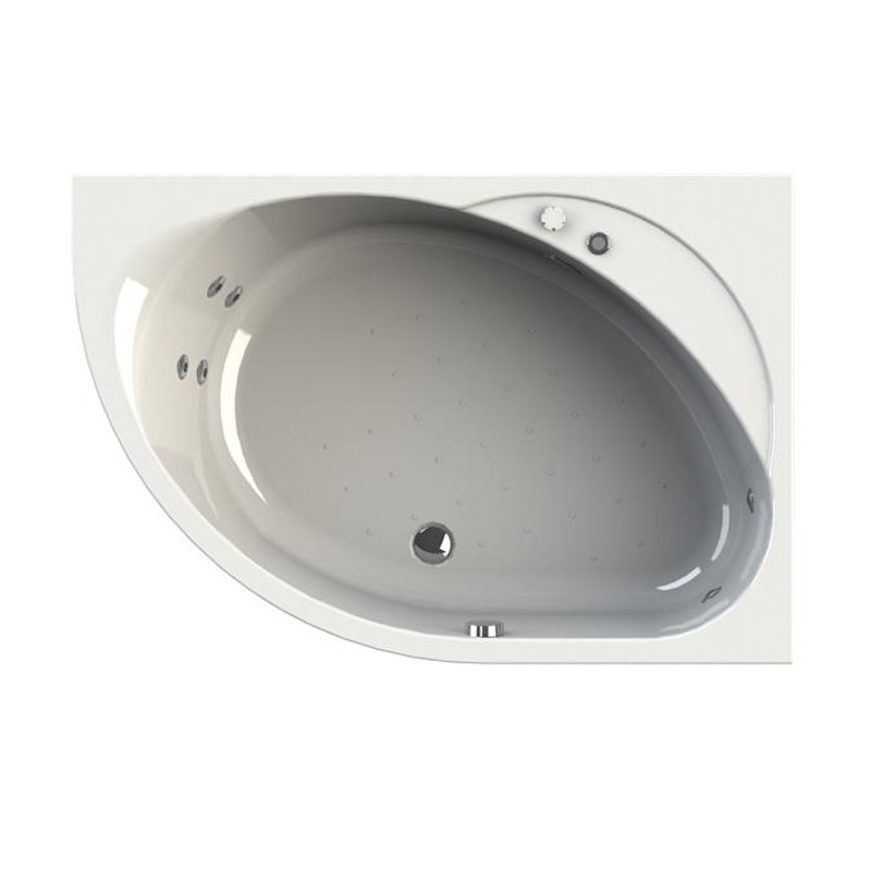 Wachter Мелани 140x95 см ванна акриловая асимметричная с гидромассажем и фронтальной панелью белая правая