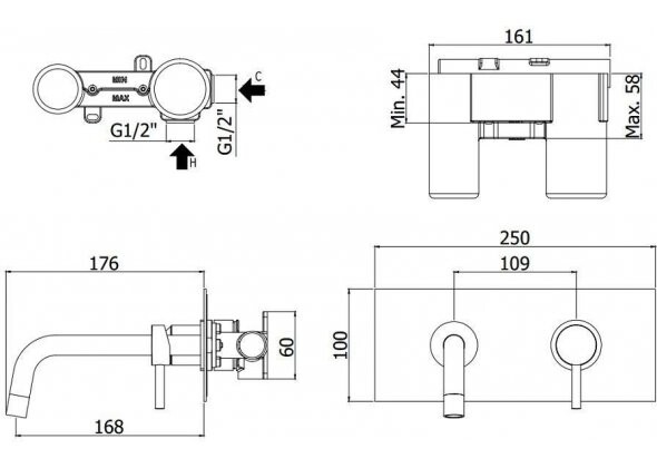 Paffoni Light LIG101HGSP/M смеситель для раковины золото