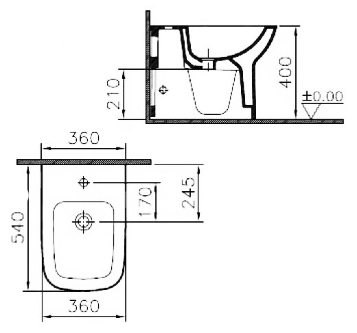 VitrA S20 5509B003-0288 биде напольное