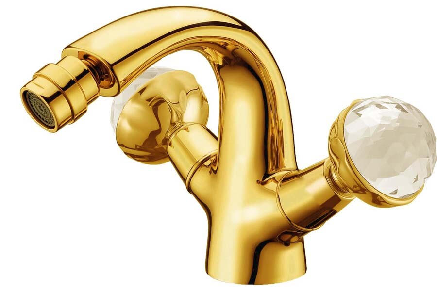 Смеситель для биде Boheme Imperiale Presente Золото с кристаллом Swarovski 336