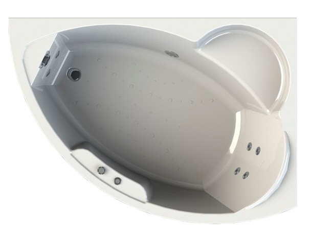 Wachter Алари 168x120 см ванна акриловая асимметричная с гидромассажем и фронтальной панелью белая правая