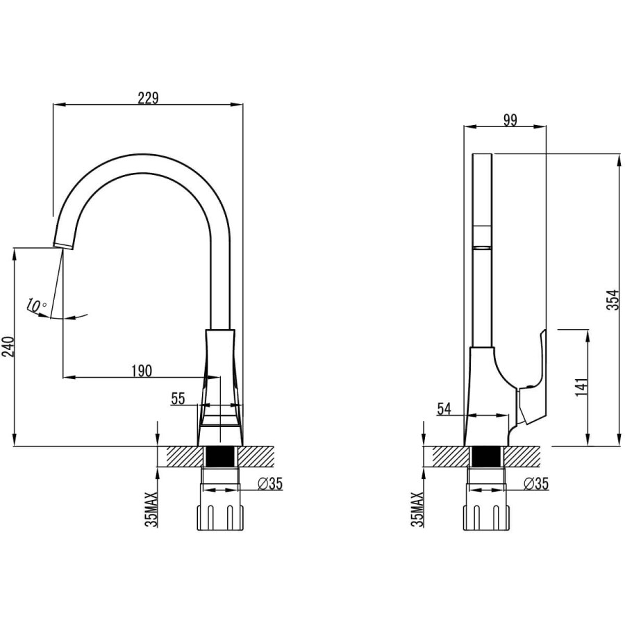 Lemark LM4555C Unit смеситель для кухни хром