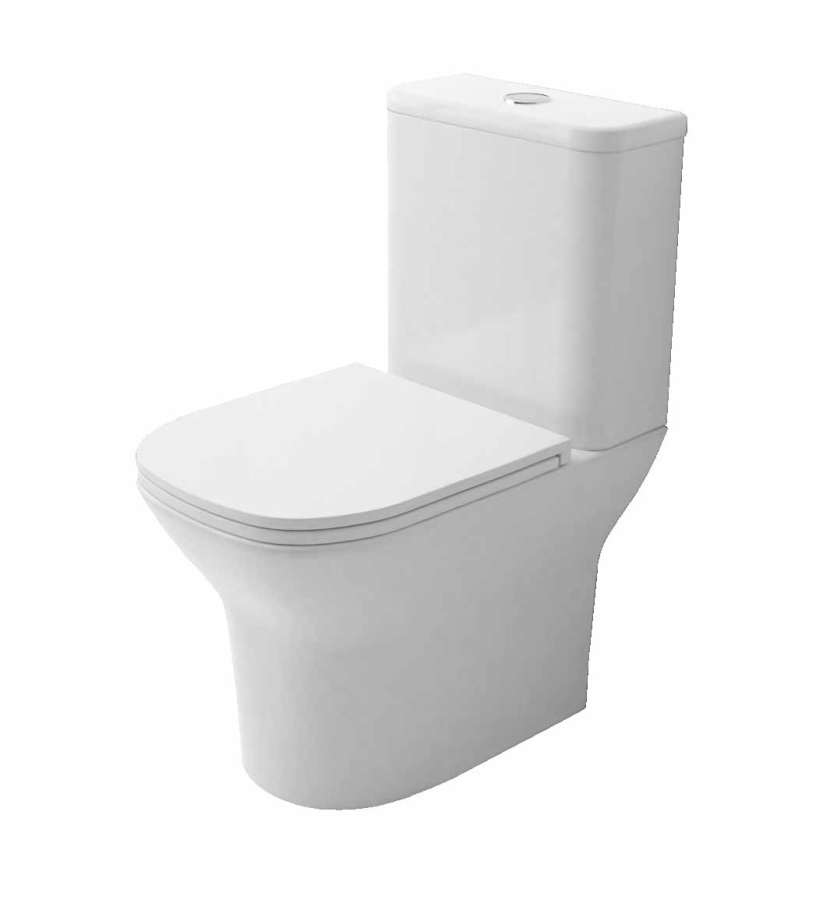 Azario Iris унитаз напольный безободковый с арматурой GEBERIT и сиденьем AZ-8353 GB