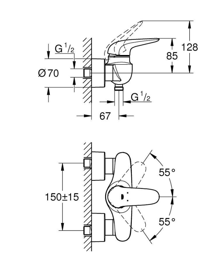 Grohe Eurostyle 23722003 смеситель для душа