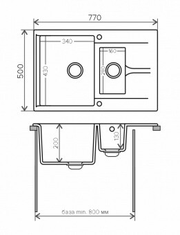 Polygran Brig 770 77 50 см мойка для кухни песочный 302