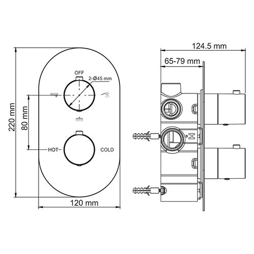 WasserKRAFT Berkel 4844 Thermo смеситель для ванны и душа хром