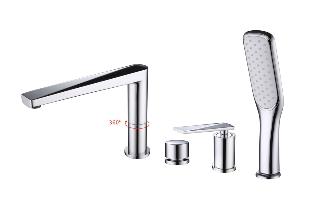 Смеситель врезной на борт ванны Boheme Venturo Хром 370