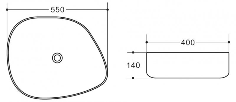 BelBagno BB1435-NERO раковина накладная 55 см черная