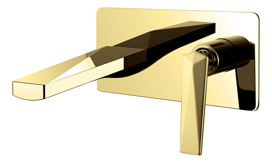 Смеситель для раковины из стены Boheme Venturo Золото 385