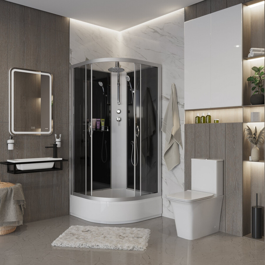 Niagara Classic NG 3502-14BKT Душевая кабина 100x100 Без крыши с тропическим душем 35021434BKT