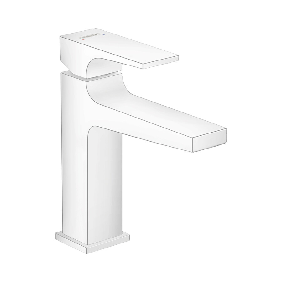 Hansgrohe Metropol Смеситель для раковины 110 Push-Open белый матовый 32507700