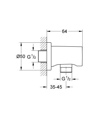 Grohe Rainshower 27057DC0 подключение для душевого шланга суперсталь