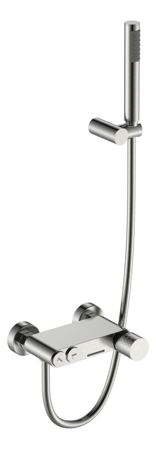 Смеситель для ванны с душевым гарнитуром Boheme Stick ручка Diamond Nikel Brush 123-NB