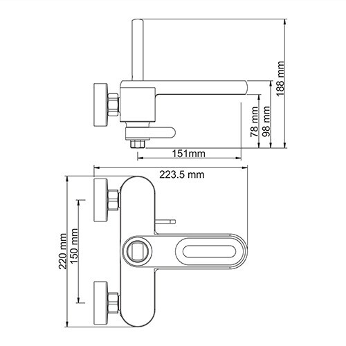 WasserKRAFT Kammel 1801 смеситель для ванны хром