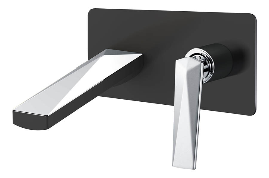 Смеситель для раковины из стены Boheme Venturo Черный / Хром 375-B