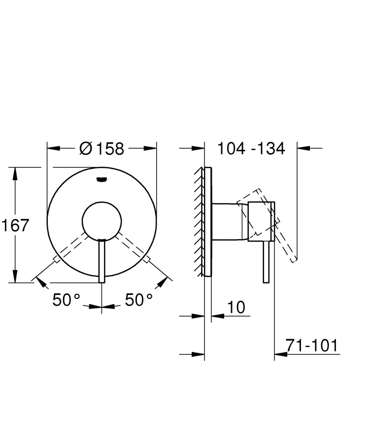 Grohe Atrio New 24065AL3 смеситель для душа темный графит матовый