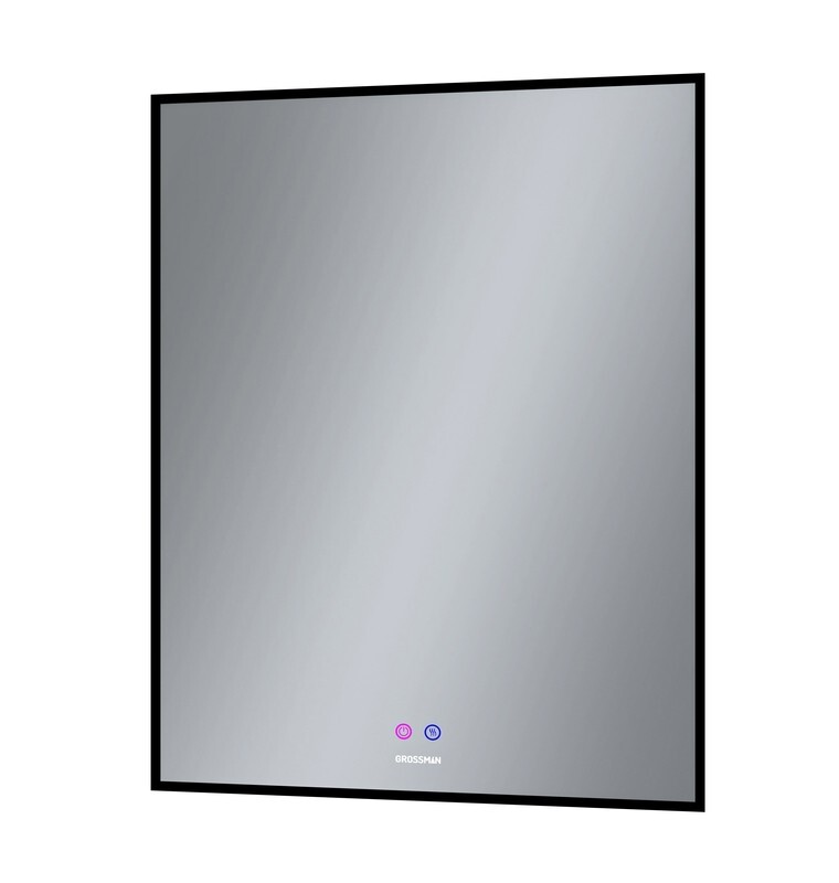 Зеркало Grossman PRAGMA-норма BLACK (700*800*45) LED с сенсорным выключателем и подогревом 1870802