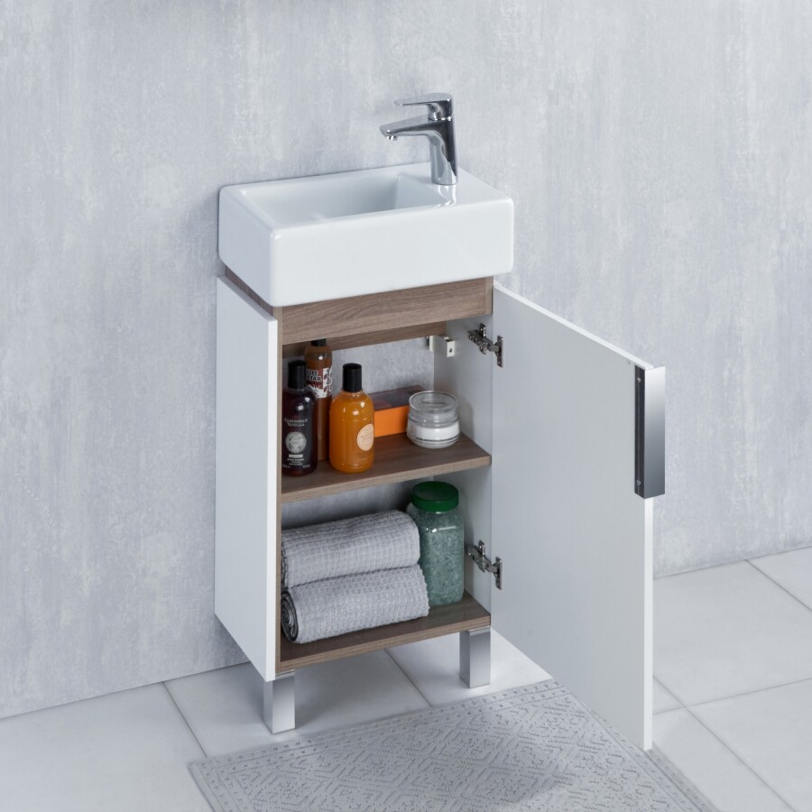 Акватон Бэлла 45 см тумба с раковиной 1A2215K1BBAZ0 напольная