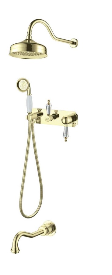 Душевая система с изливом Boheme Imperiale Ripresa Золото с кристаллом Swarovski 328