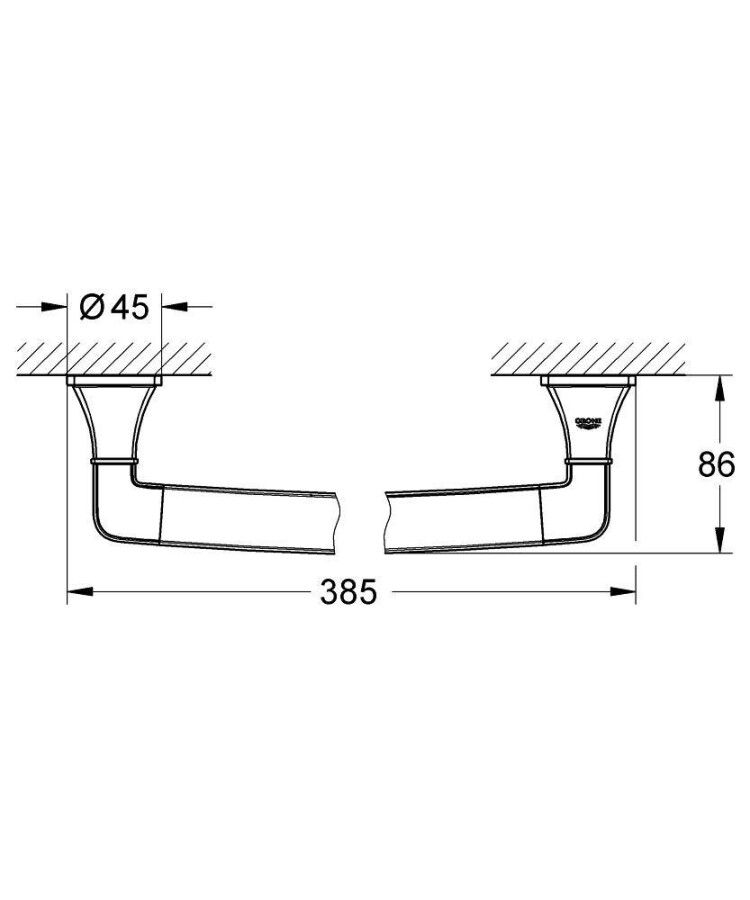 Grohe Grandera 40633000 поручень для ванны 385 мм