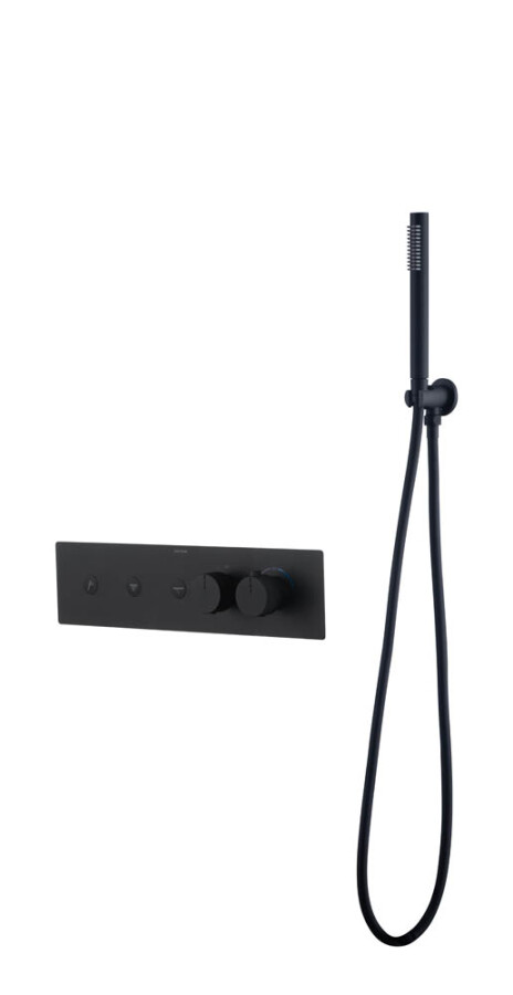 Термостатический смеситель встраиваемый с ручным душем Boheme Fusion Thermo Black 131-SYS-B