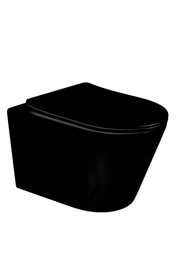 Унитаз подвесной Boheme Avva Черный матовый c крышкой, смыв Торнадо 973-SET-B