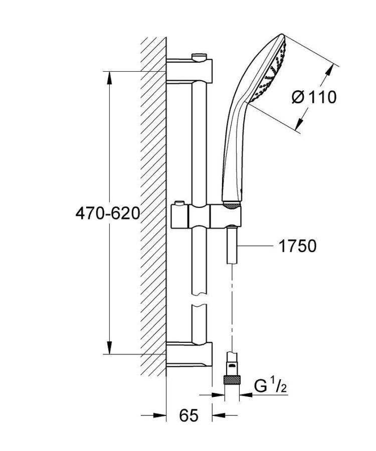 Grohe Vitalio Joy 110 Mono 2732300011 душевой гарнитур