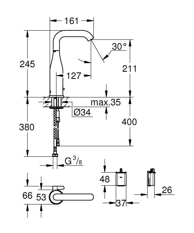 Grohe Essence E 36445000 смеситель для раковины инфракрасный