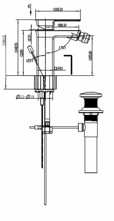 Bravat Phillis F356101C-ENG смеситель для биде хром