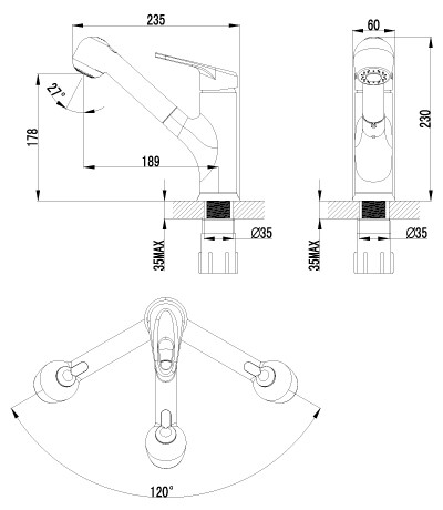 Lemark LM4149C Луна смеситель для кухни хром