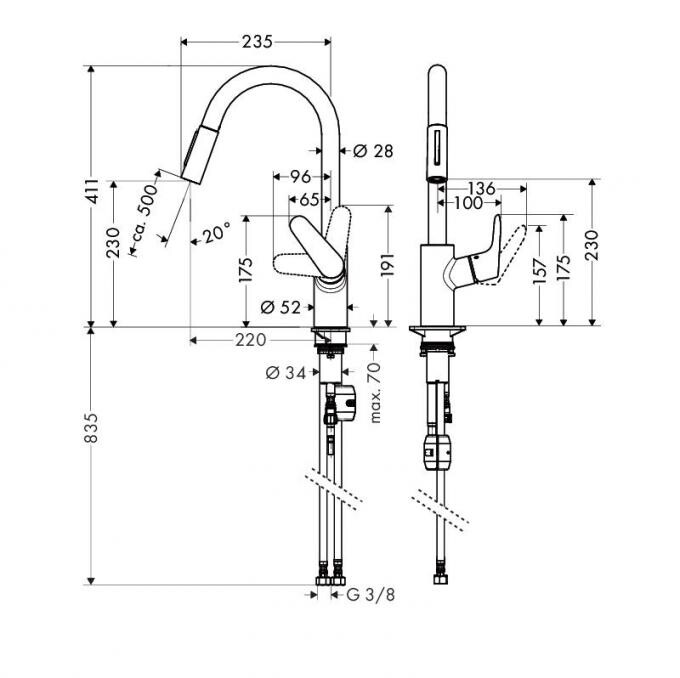 Hansgrohe Focus 31815000 смеситель для кухни 240 хром