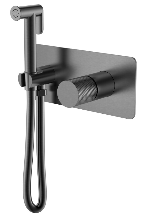 Гигиенический душ со смесителем Boheme Stick ручка Touch Gun Metal 127-GM.2