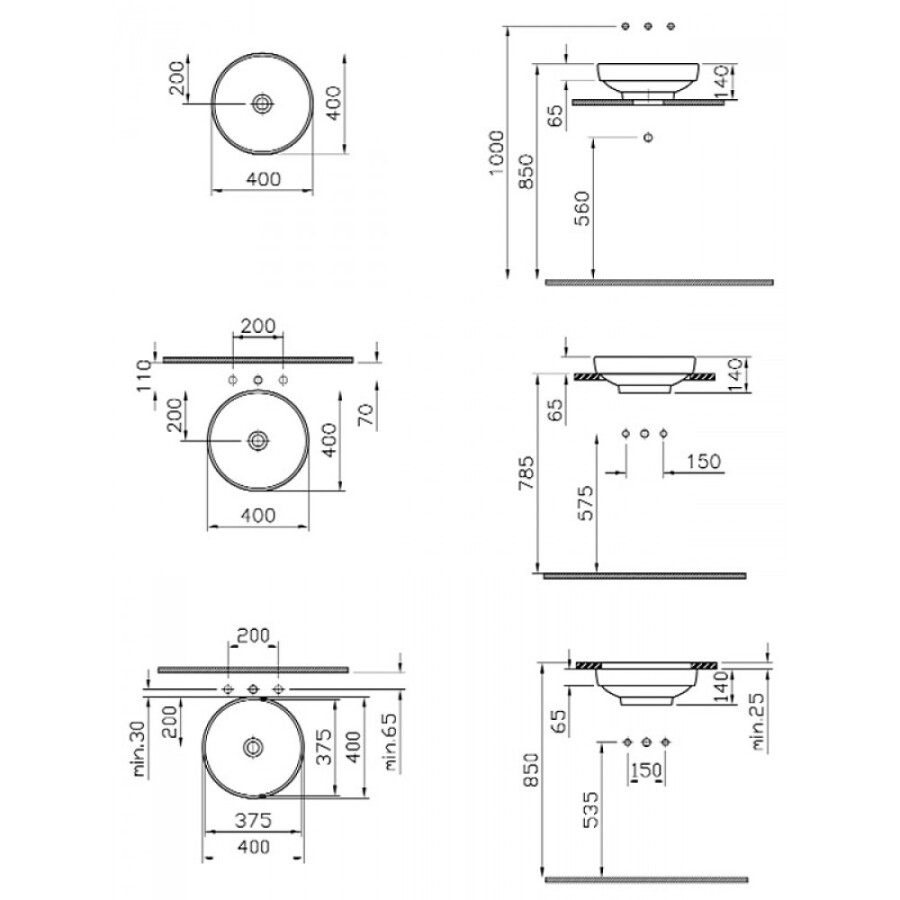 VitrA Water Jewels 4334B003-1361 раковина накладная 40 см