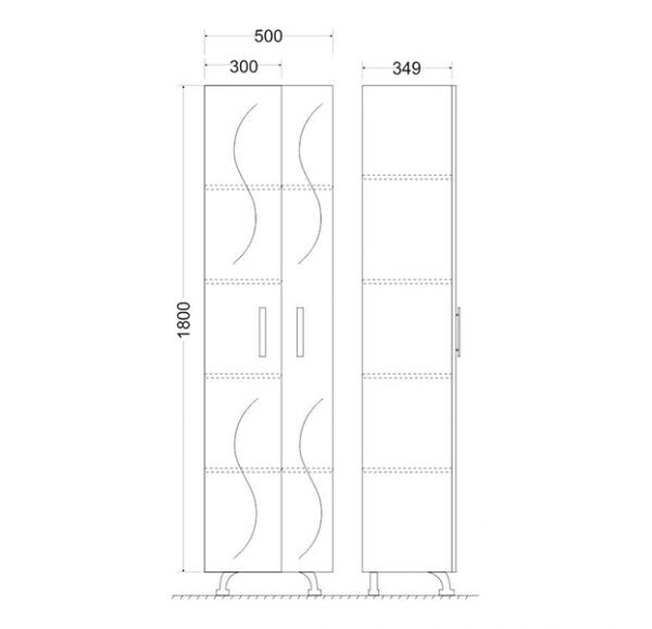 Mirsant Сандра 50 УТ000043330 Шкаф-пенал напольный, белый